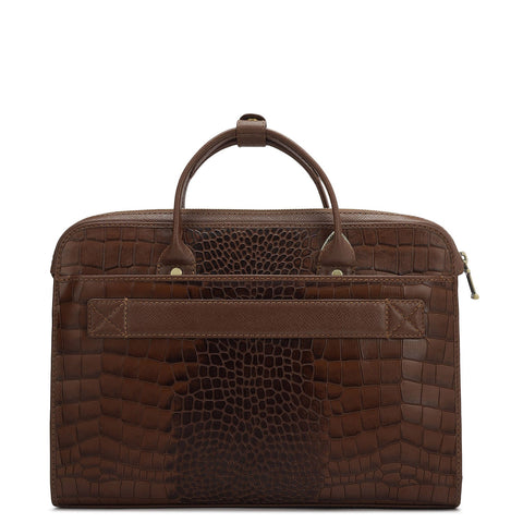 Croco Leather Laptop Sleeve - Date