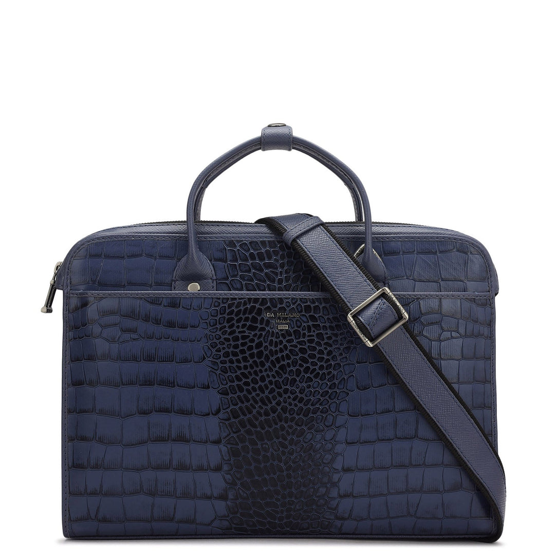 Croco Leather Laptop Sleeve - Stardust