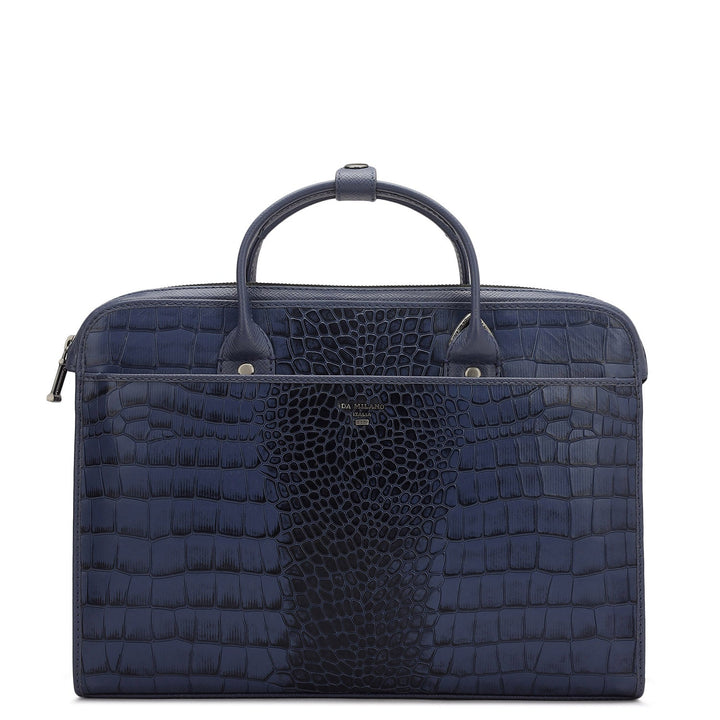 Croco Leather Laptop Sleeve - Stardust