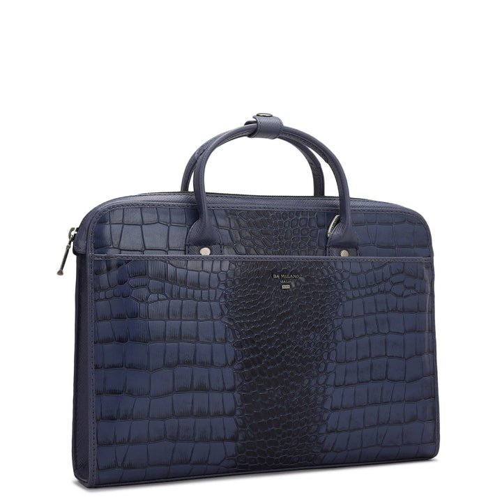 Croco Leather Laptop Sleeve - Stardust
