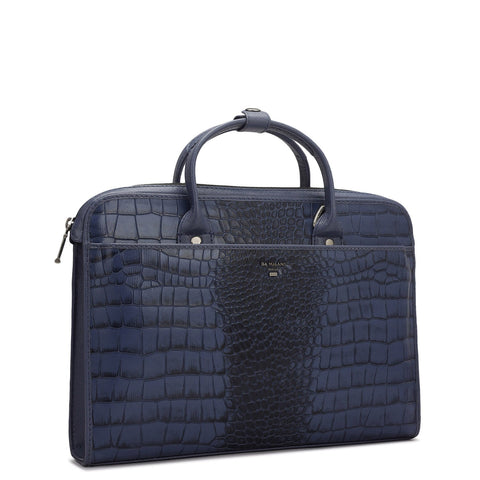 Croco Leather Laptop Sleeve - Stardust