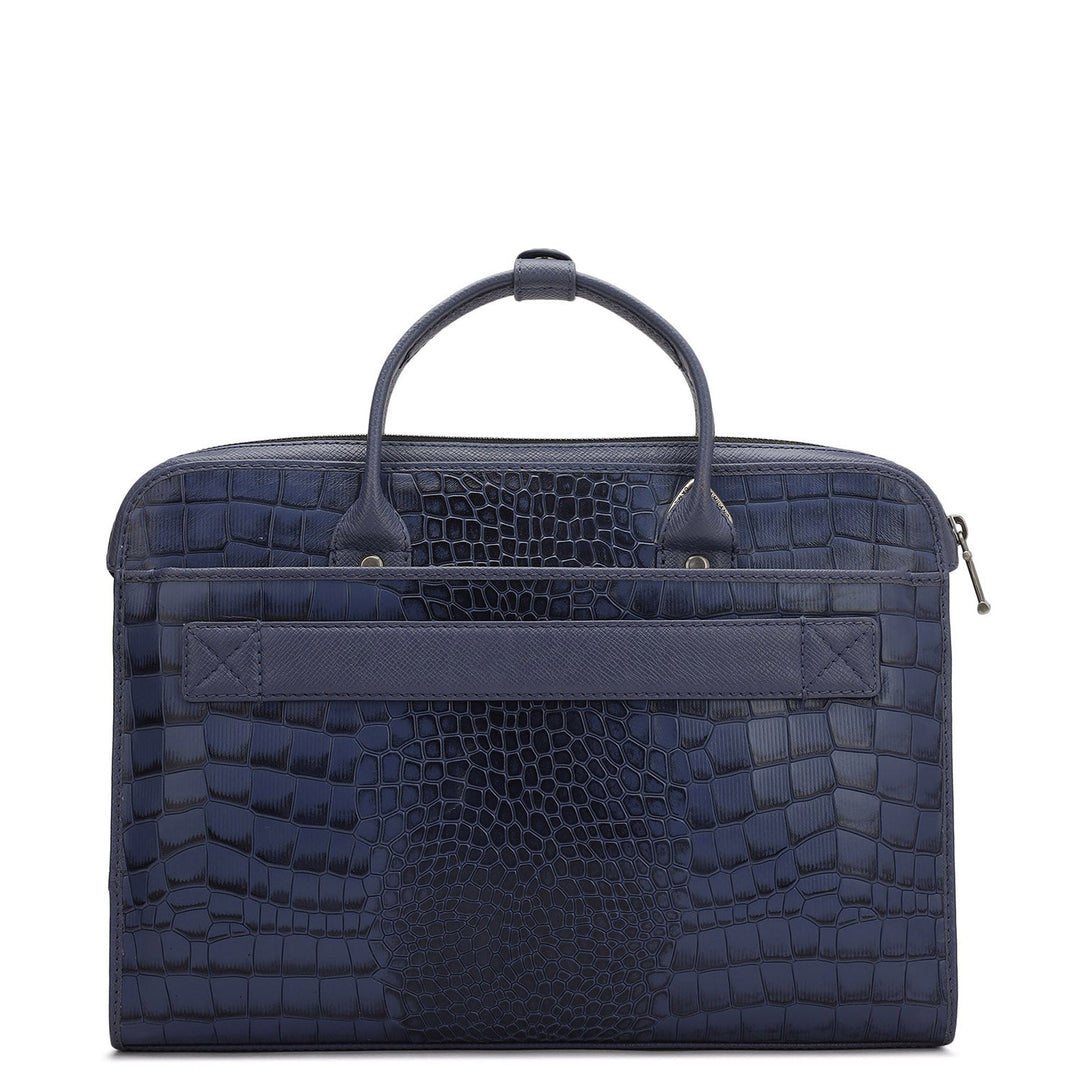 Croco Leather Laptop Sleeve - Stardust