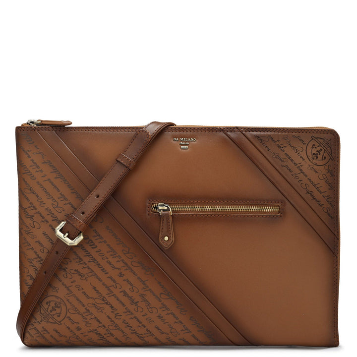 Cognac Signato Leather Laptop Sleeve - Upto 15"