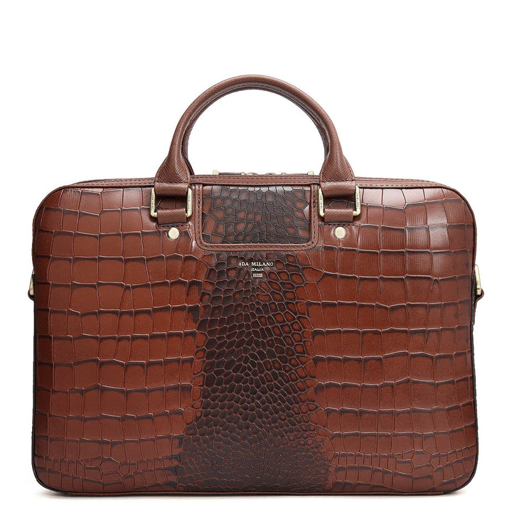 Croco Leather Laptop Sleeve - Date
