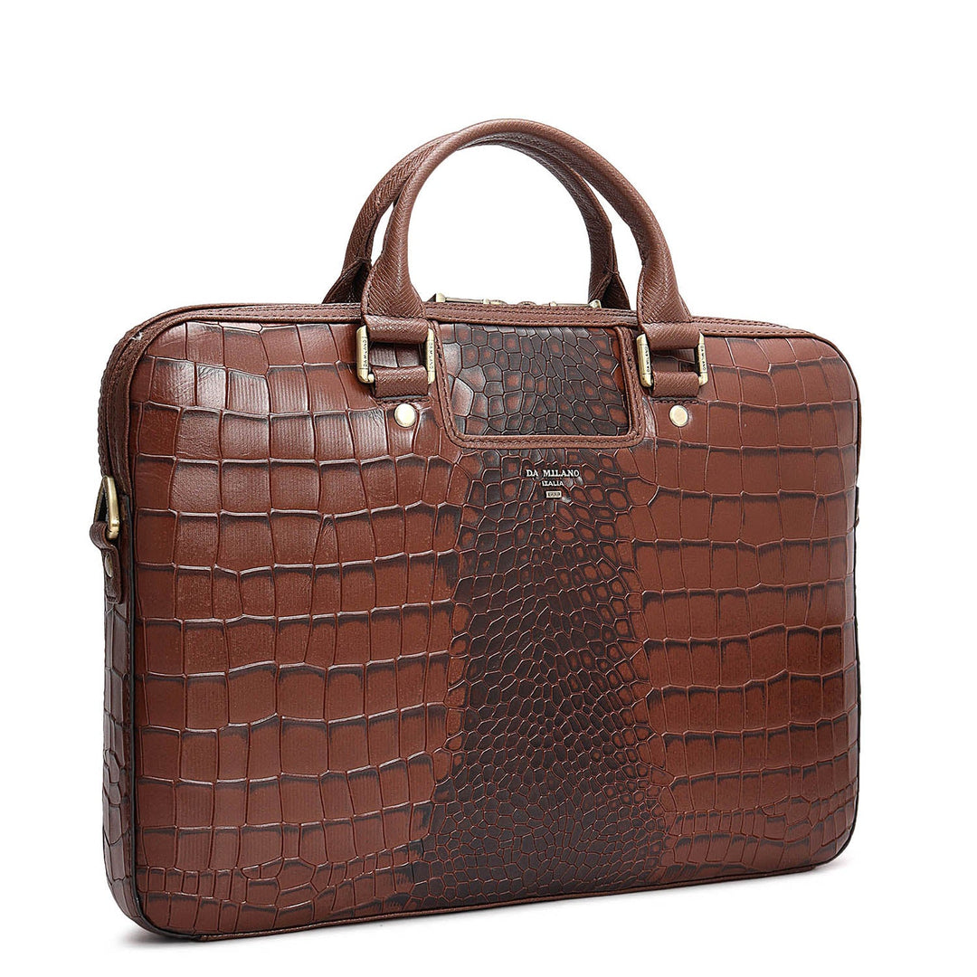Croco Leather Laptop Sleeve - Date