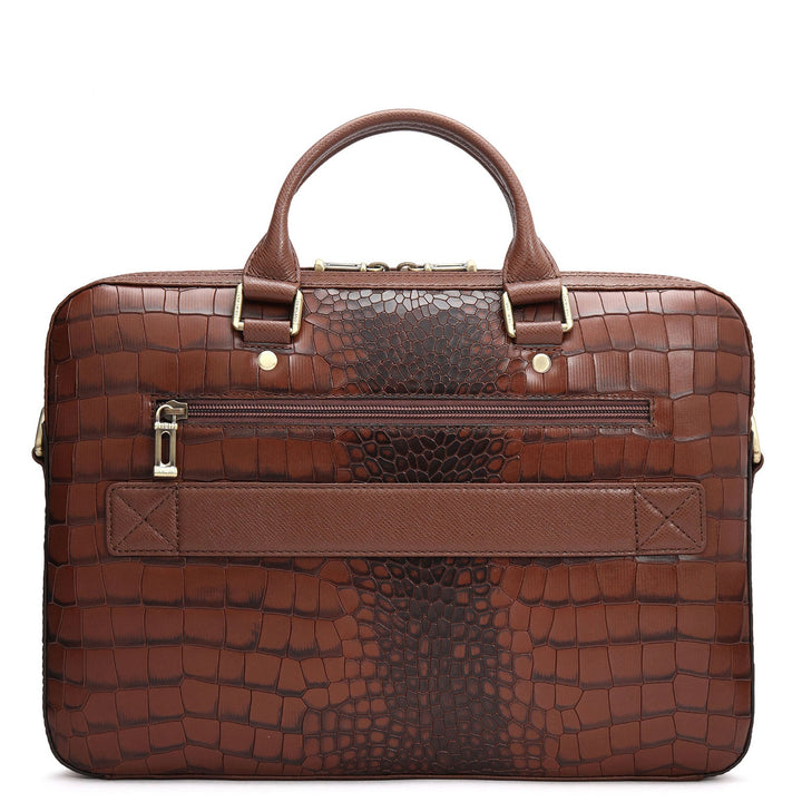 Croco Leather Laptop Sleeve - Date