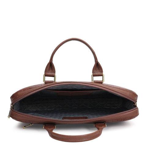 Croco Leather Laptop Sleeve - Date