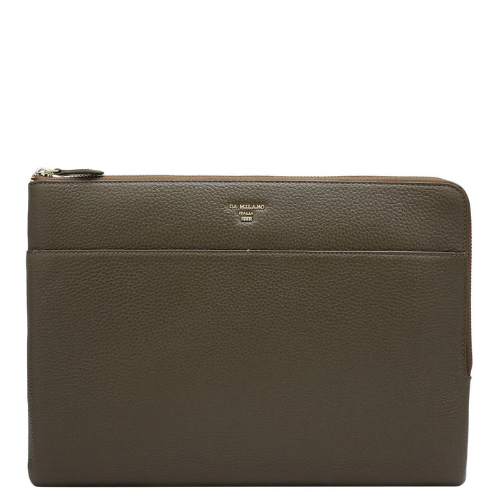 Wax Leather Laptop Sleeve - Moss