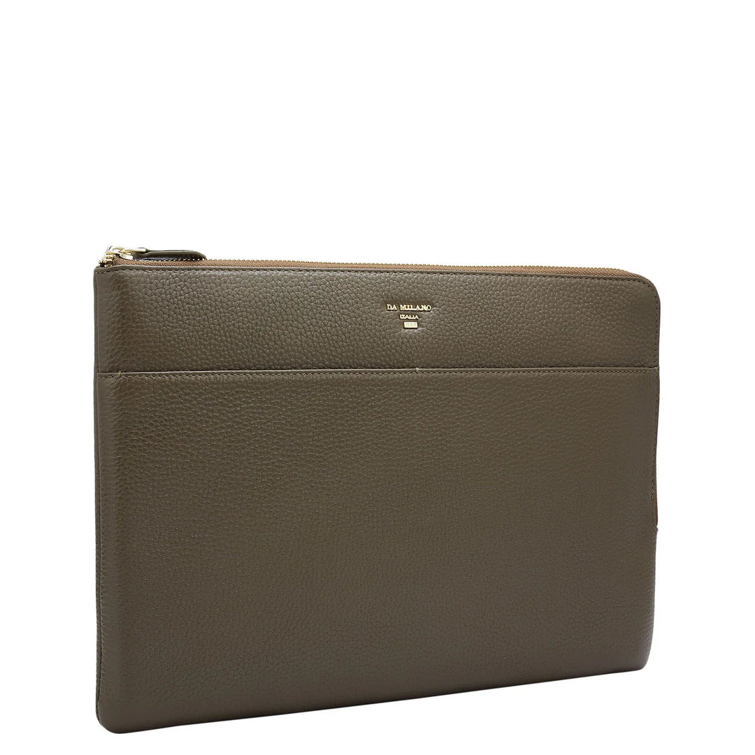 Wax Leather Laptop Sleeve - Moss