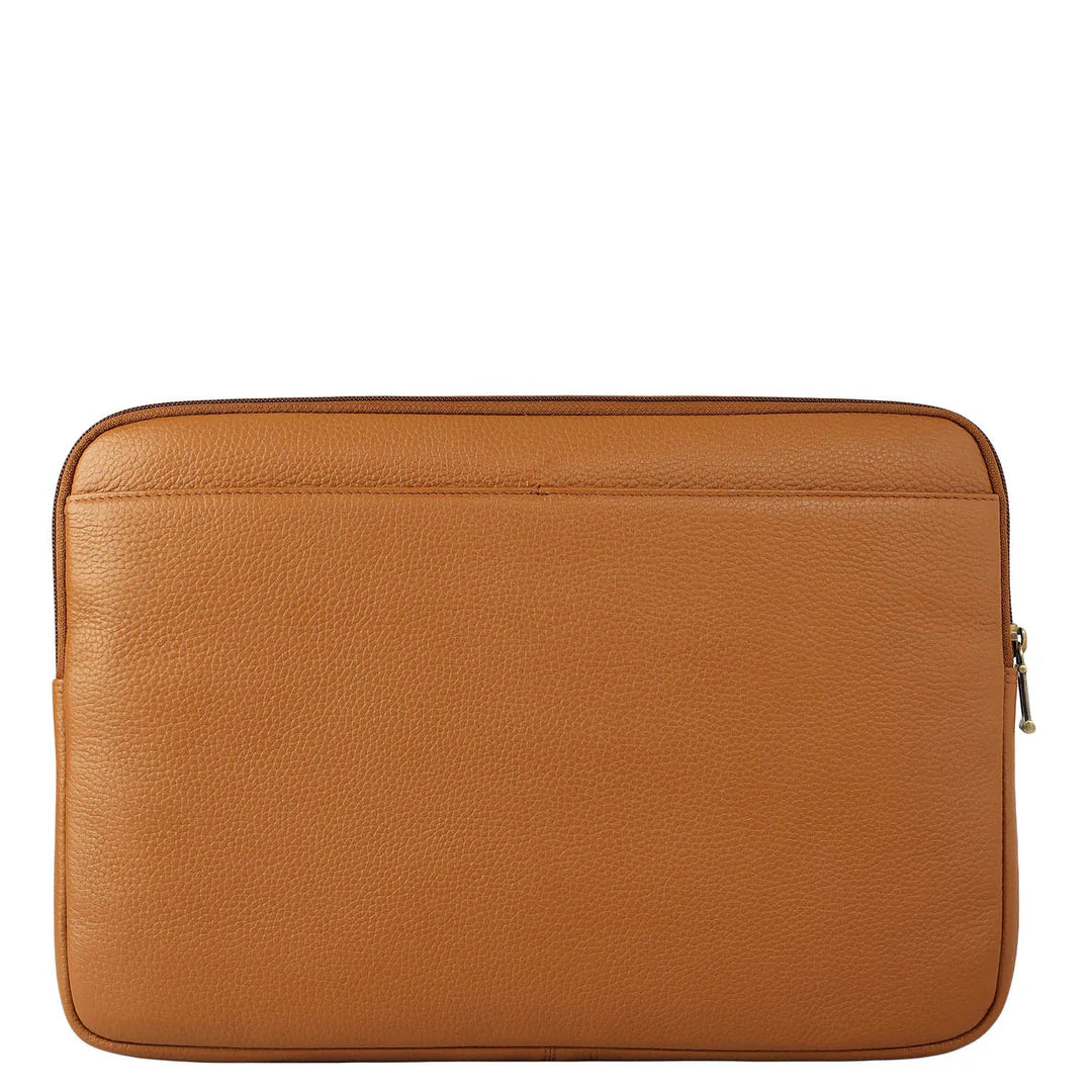 Wax Leather Laptop Sleeve - Caramel