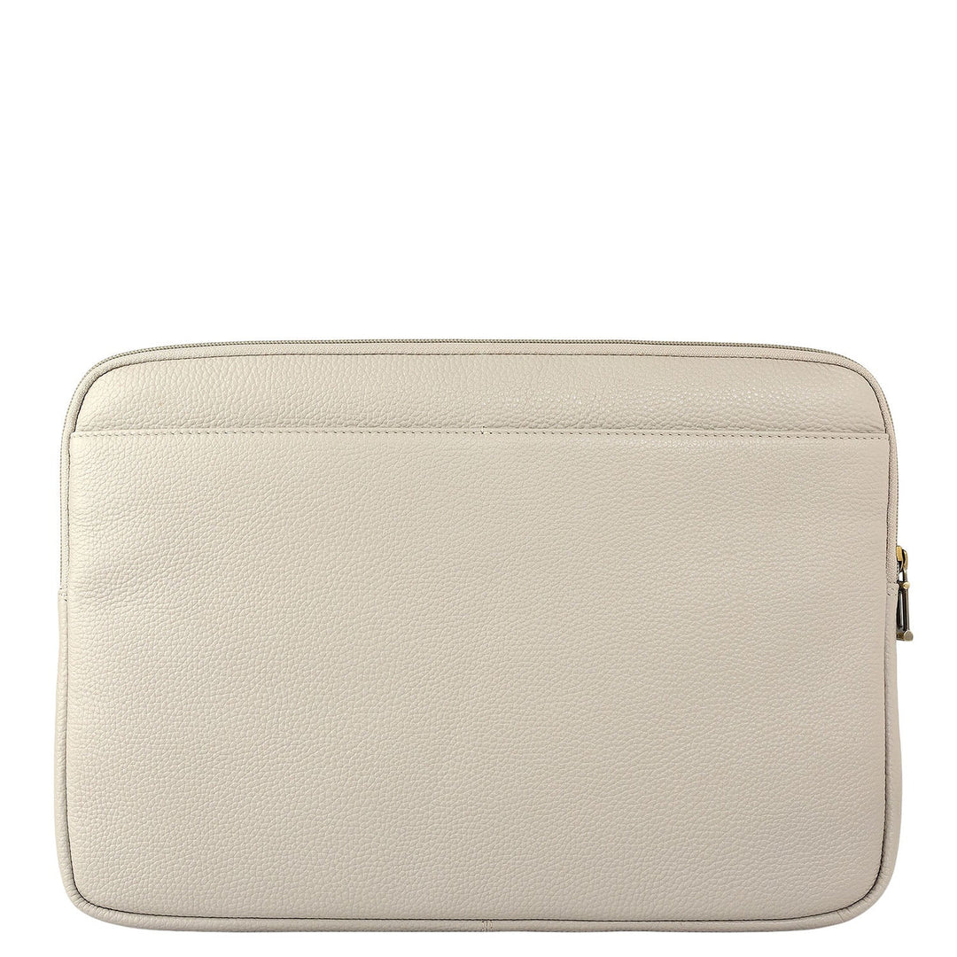 Wax Leather Laptop Sleeve - Khaki