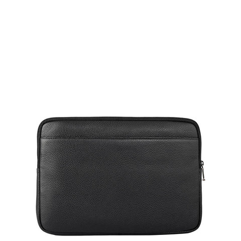 Wax Leather Laptop Sleeve - Black
