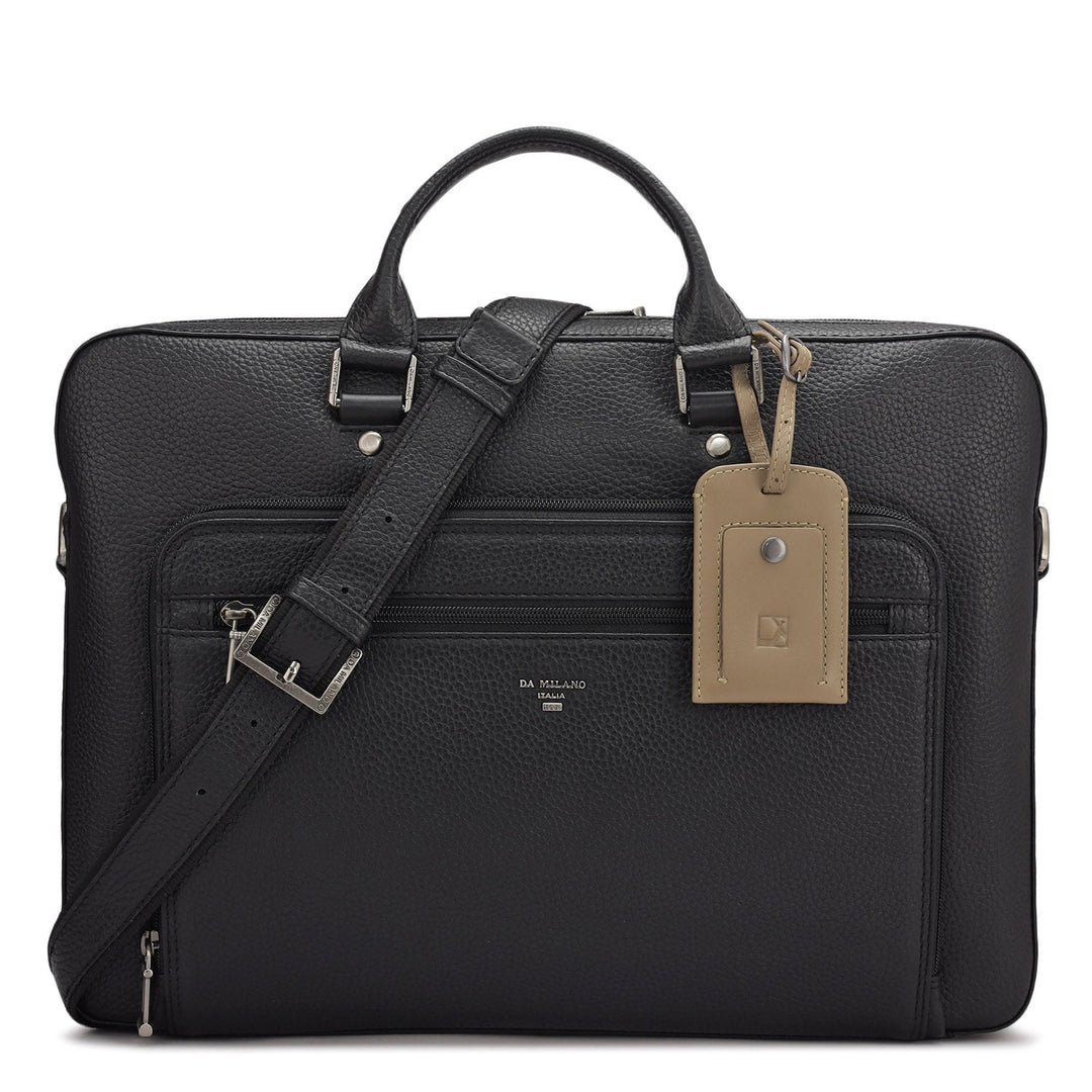 Wax Leather Laptop Sleeve - Black