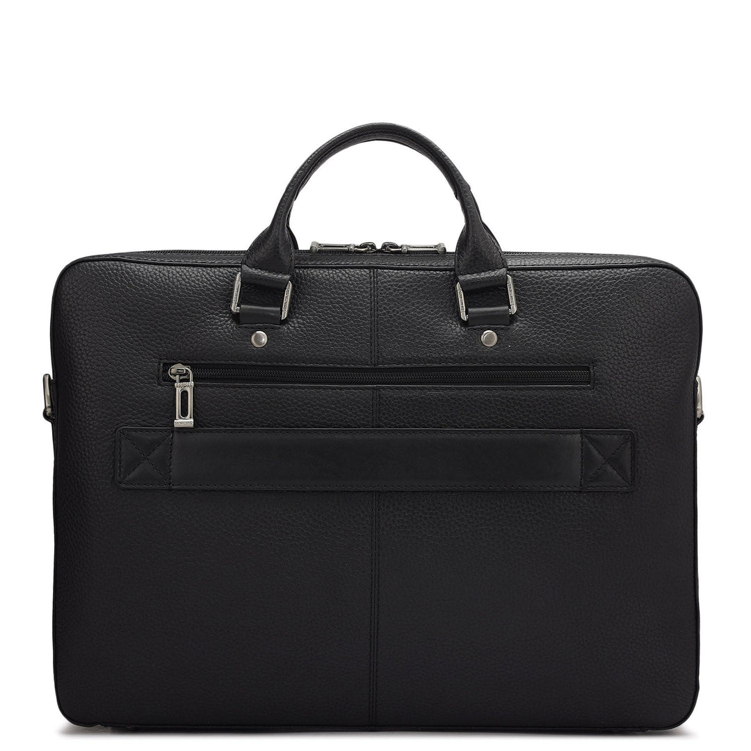 Wax Leather Laptop Sleeve - Black