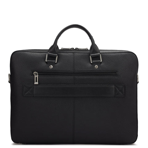 Wax Leather Laptop Sleeve - Black