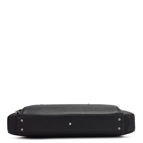 Wax Leather Laptop Sleeve - Black