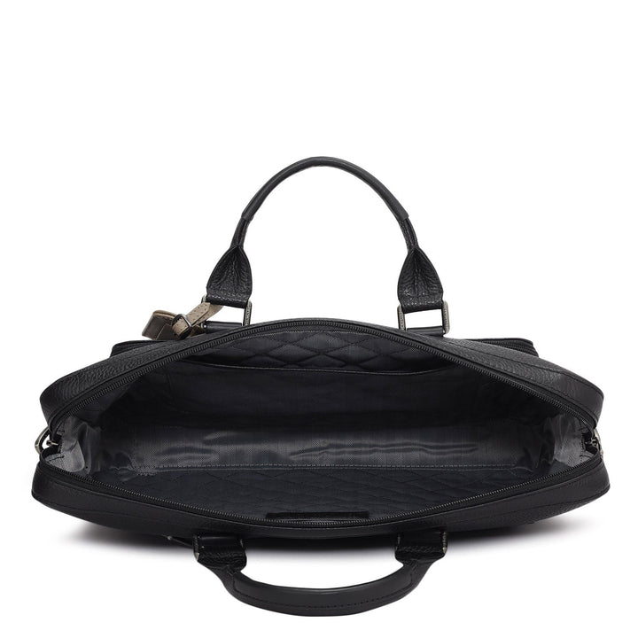 Wax Leather Laptop Sleeve - Black