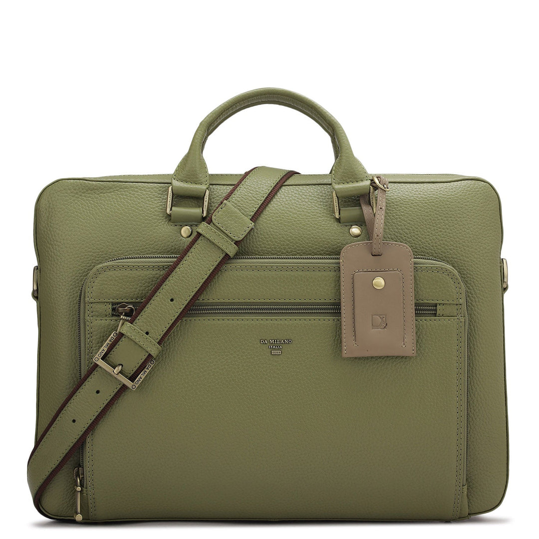 Wax Leather Laptop Sleeve - Fern