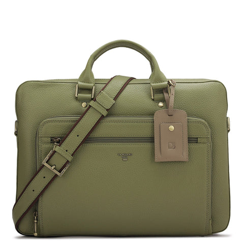 Wax Leather Laptop Sleeve - Fern