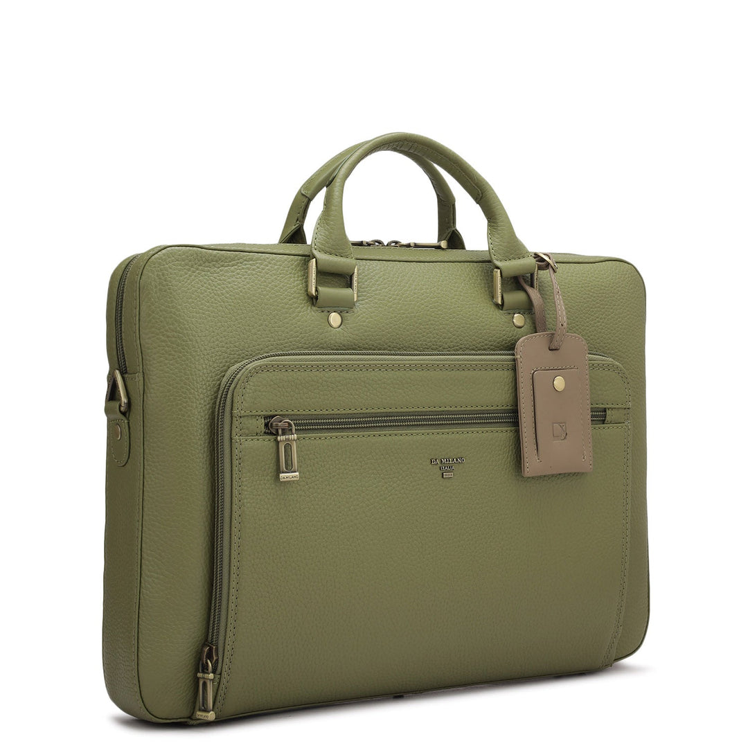 Wax Leather Laptop Sleeve - Fern