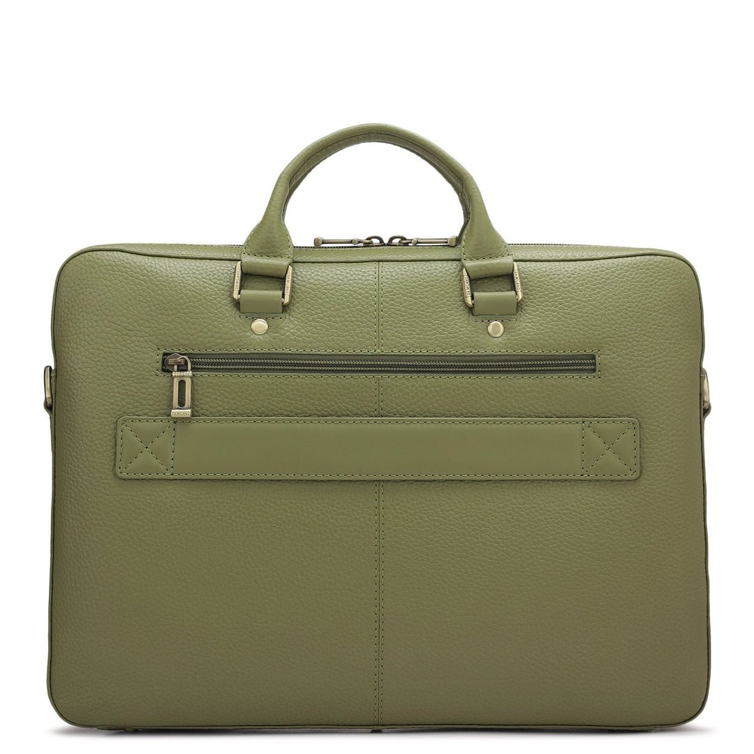 Wax Leather Laptop Sleeve - Fern