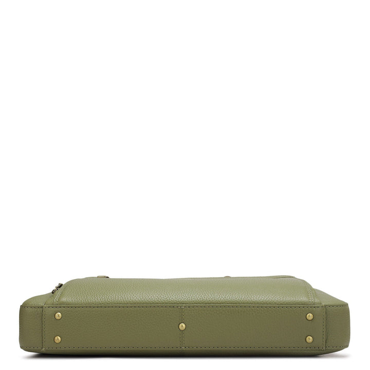 Wax Leather Laptop Sleeve - Fern