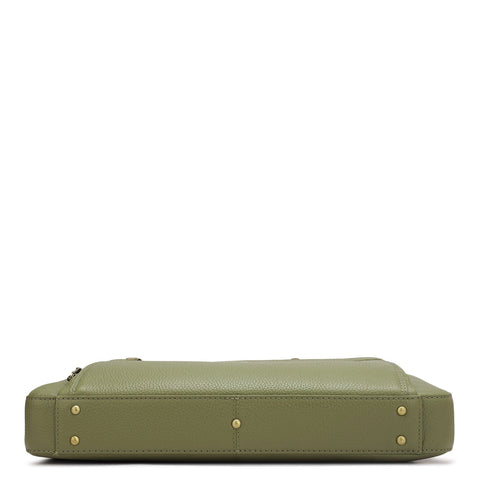 Wax Leather Laptop Sleeve - Fern