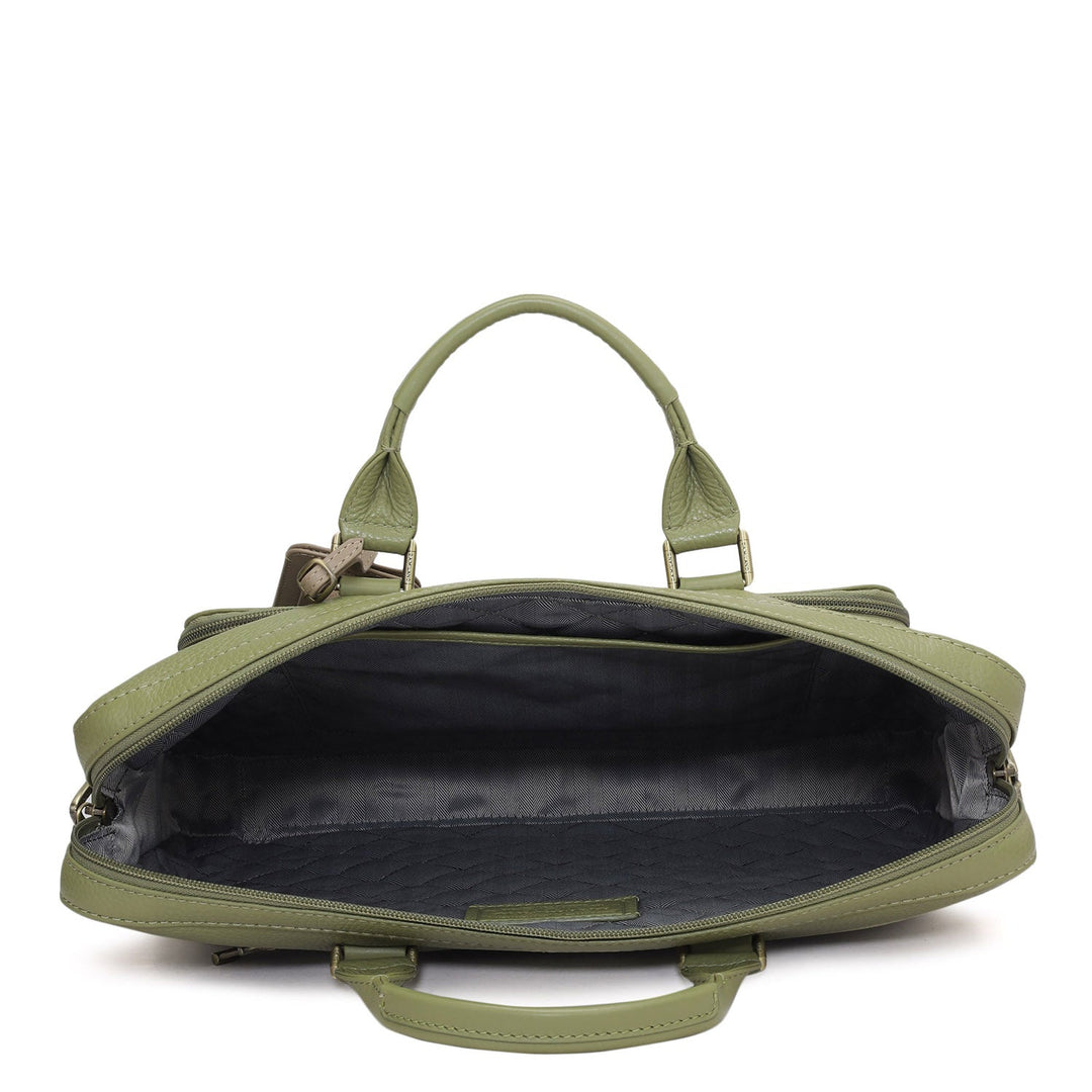 Wax Leather Laptop Sleeve - Fern