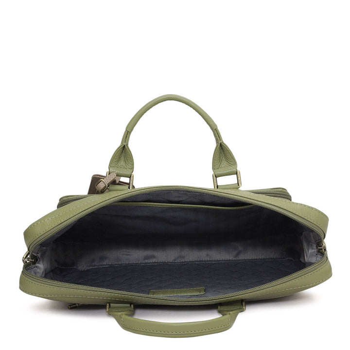 Wax Leather Laptop Sleeve - Fern