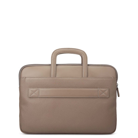 Wax Plain Leather Laptop Sleeve - Smoke Grey