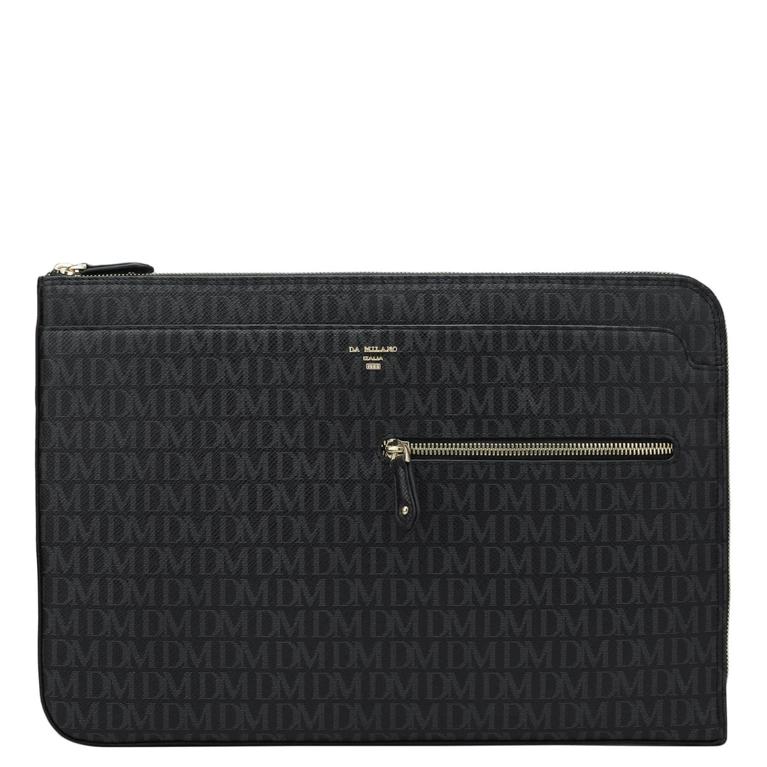 Leather laptop sleeve monogram sale