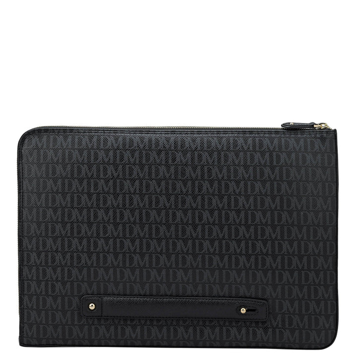 Monogram Leather Laptop Sleeve - Black