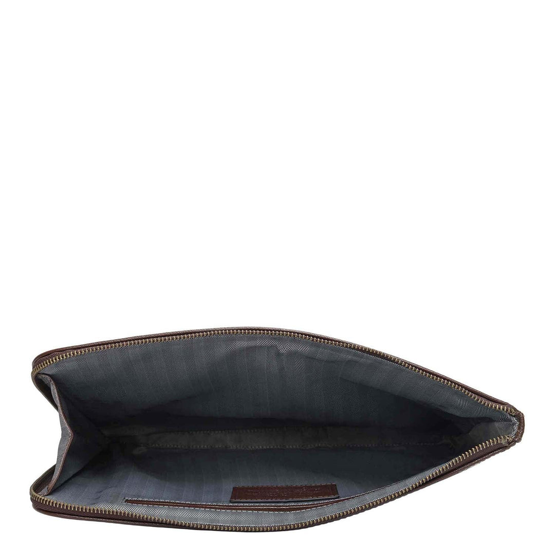 Croco Leather Laptop Sleeve (Medium) - Brown