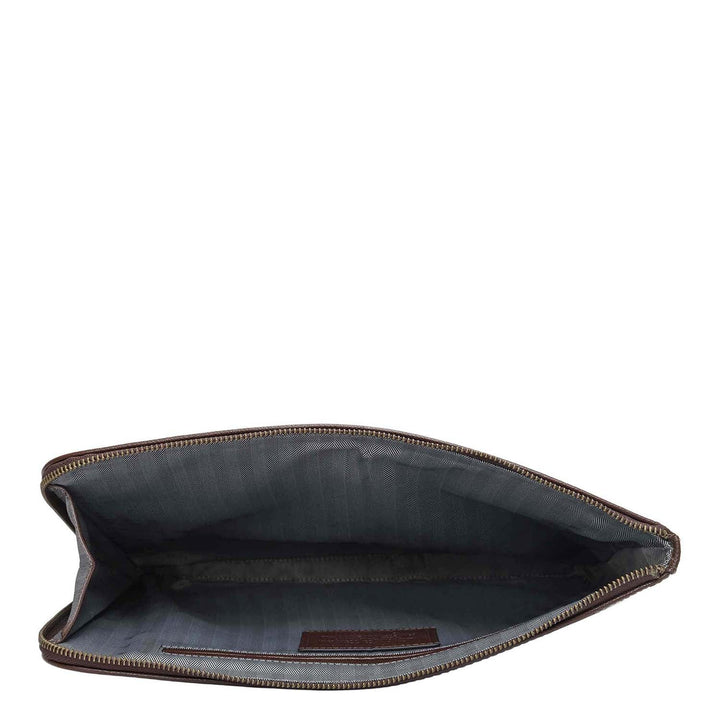 Croco Leather Laptop Sleeve (Medium) - Brown