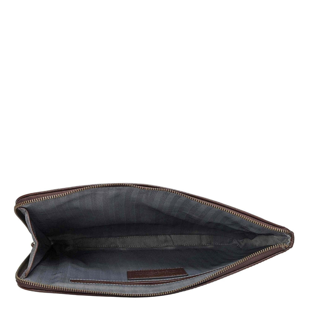 Croco Leather Laptop Sleeve (Small) - Brown