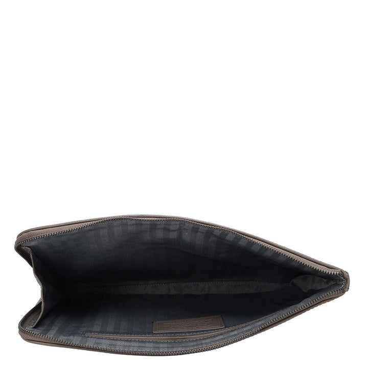 Croco Leather Laptop Sleeve (Small) - Smoke Grey