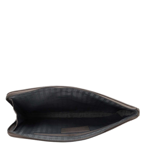 Croco Leather Laptop Sleeve (Small) - Smoke Grey