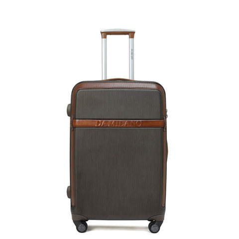 Medium PC Mat Emboss Leather Trolley - Bronze & Cognac