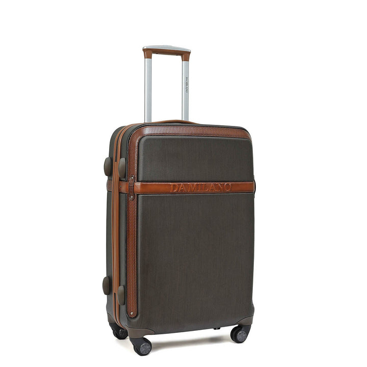 Medium PC Mat Emboss Leather Trolley - Bronze & Cognac