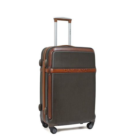 Medium PC Mat Emboss Leather Trolley - Bronze & Cognac