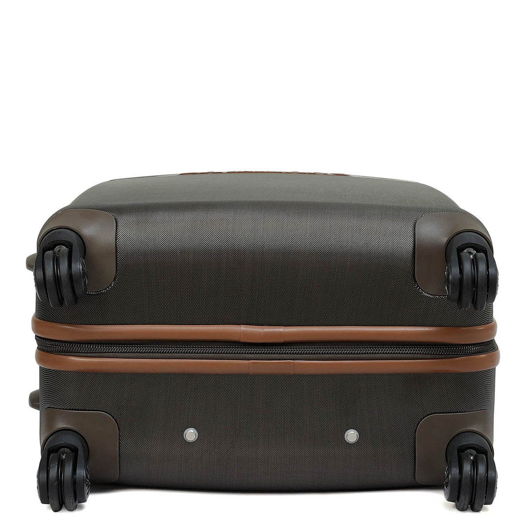 Medium PC Mat Emboss Leather Trolley - Bronze & Cognac