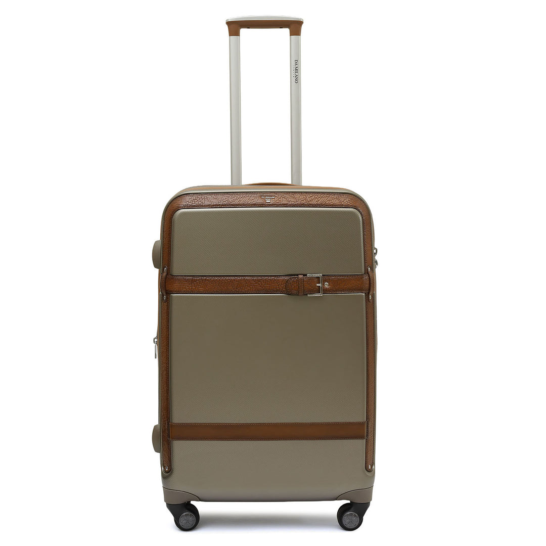 Large PC Mat Emboss Leather Trolley - Champange & Cognac
