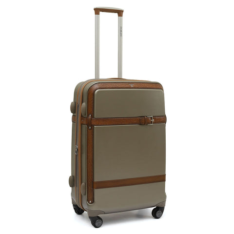 Large PC Mat Emboss Leather Trolley - Champange & Cognac