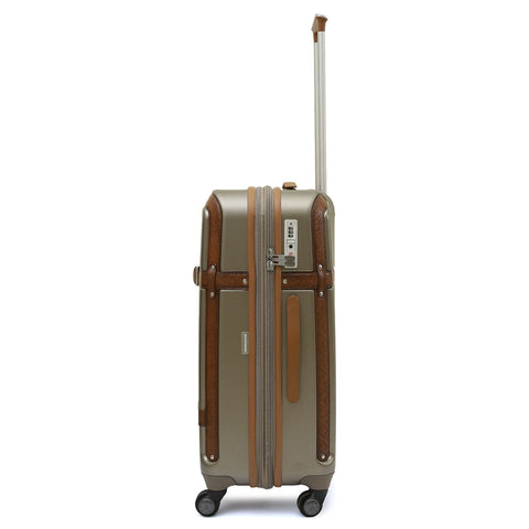 Large PC Mat Emboss Leather Trolley - Champange & Cognac