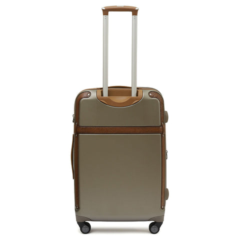 Large PC Mat Emboss Leather Trolley - Champange & Cognac