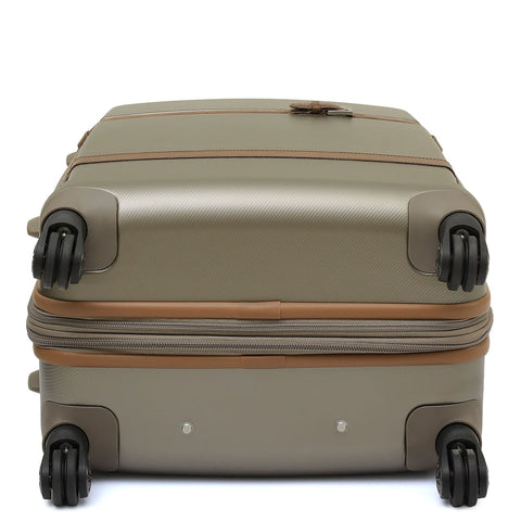 Large PC Mat Emboss Leather Trolley - Champange & Cognac