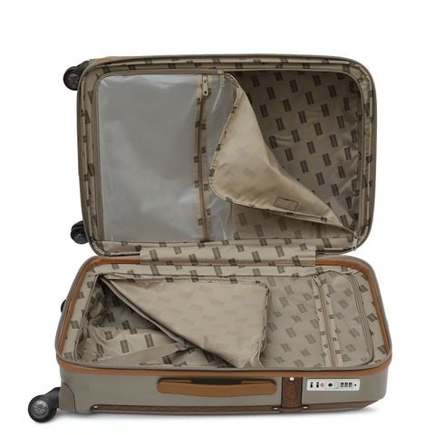 Large PC Mat Emboss Leather Trolley - Champange & Cognac