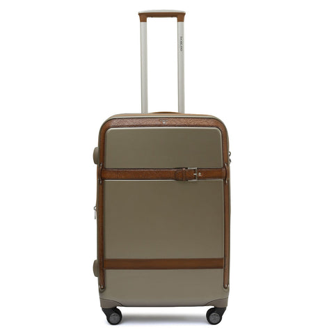 Large PC Mat Emboss Leather Trolley - Champange & Cognac