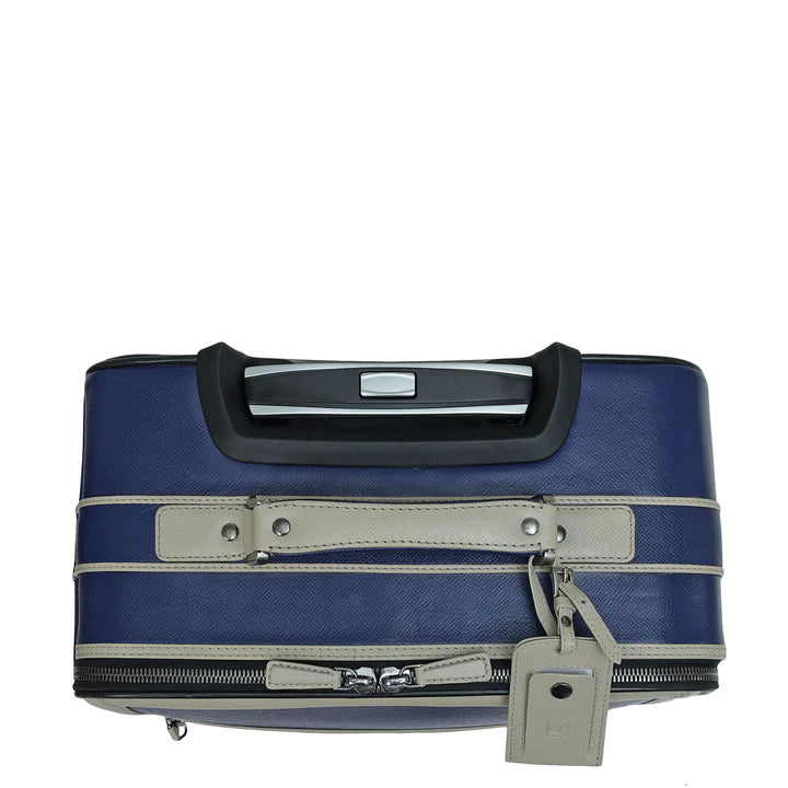 Franzy Leather Trolley - Ink Blue