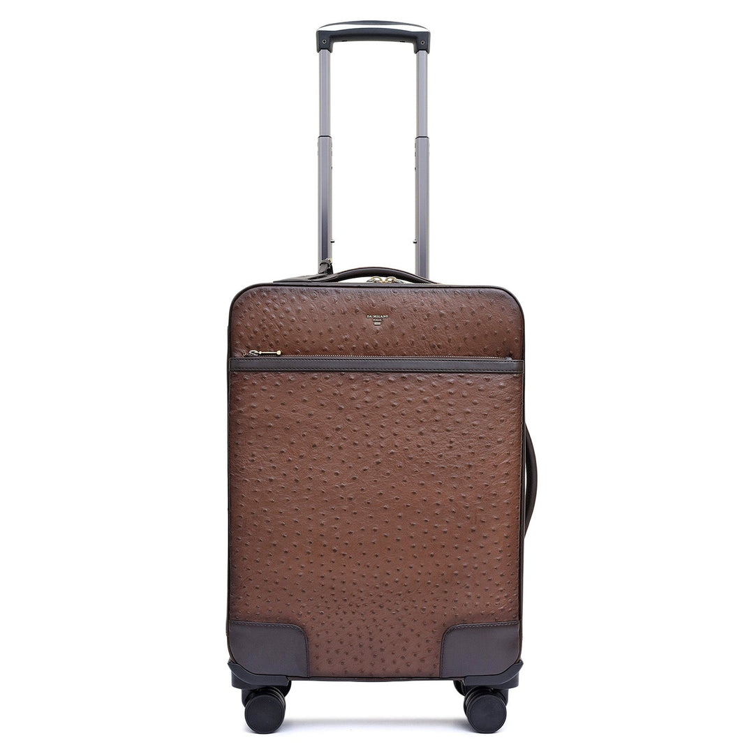Ostrich Plain Leather Trolley - Brown